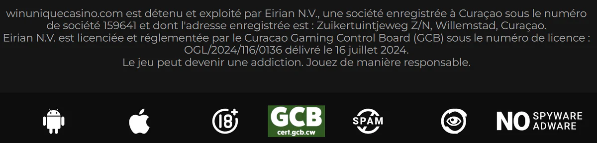 unique casino les garanties